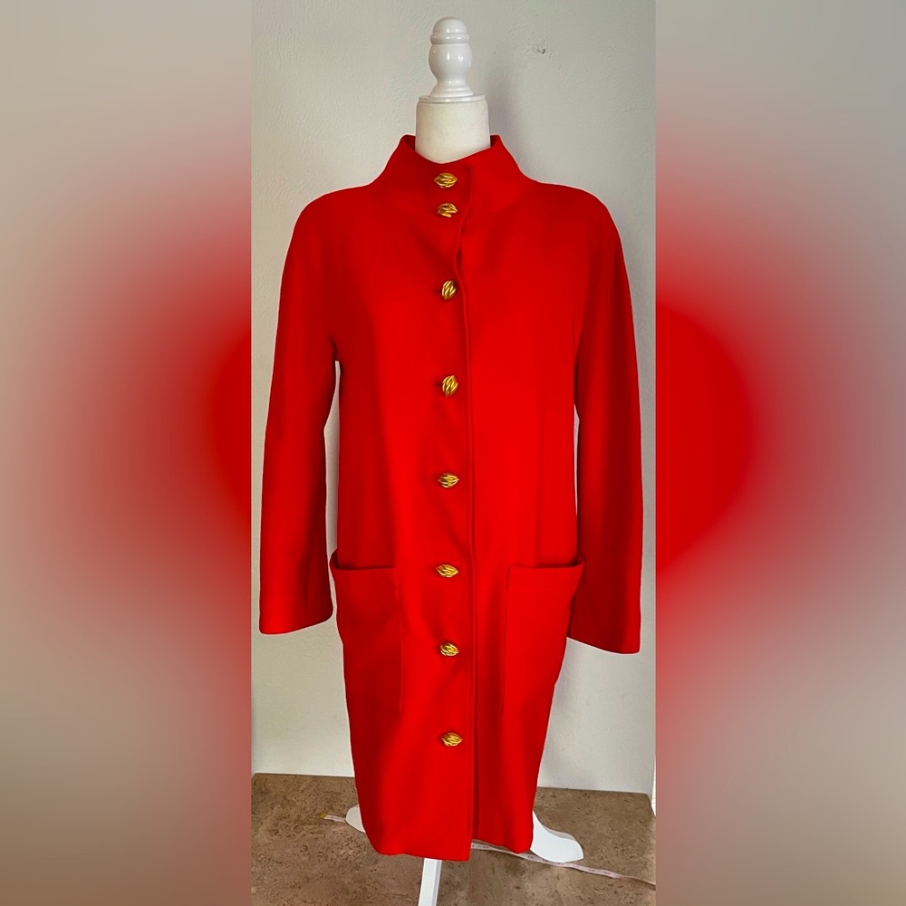 🍁50% Off Fall Sale Vintage Wool Long Coat w/ Gold Decorative Buttons